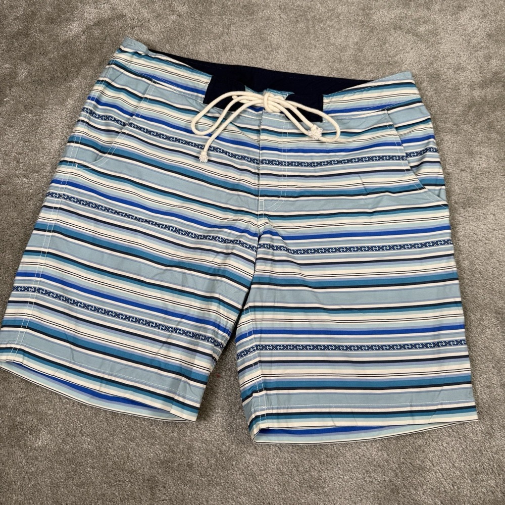 Pendleton Boardshorts Mens‎ 36 Blue White Striped Swim Surf Trunks